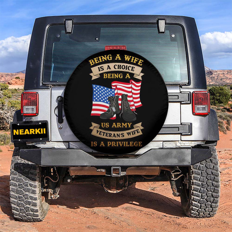 US Army Veterans Wife Car Spare Tire Covers Gift For Campers