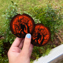 Bigfoot Silhouette Moonlight Halloween Car Coasters Auto Cup Holder