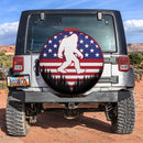 Bigfoot Sasquatch American Flag Car Spare Tire Cover