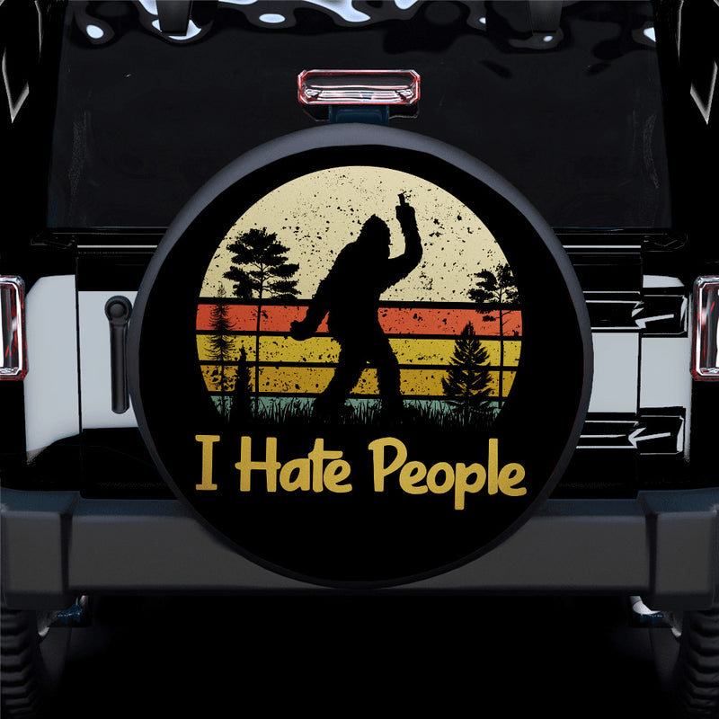 Bigfoot Sasquatch I Hate People Jeep Vintage Car Spare Tire Covers Gift For Campers