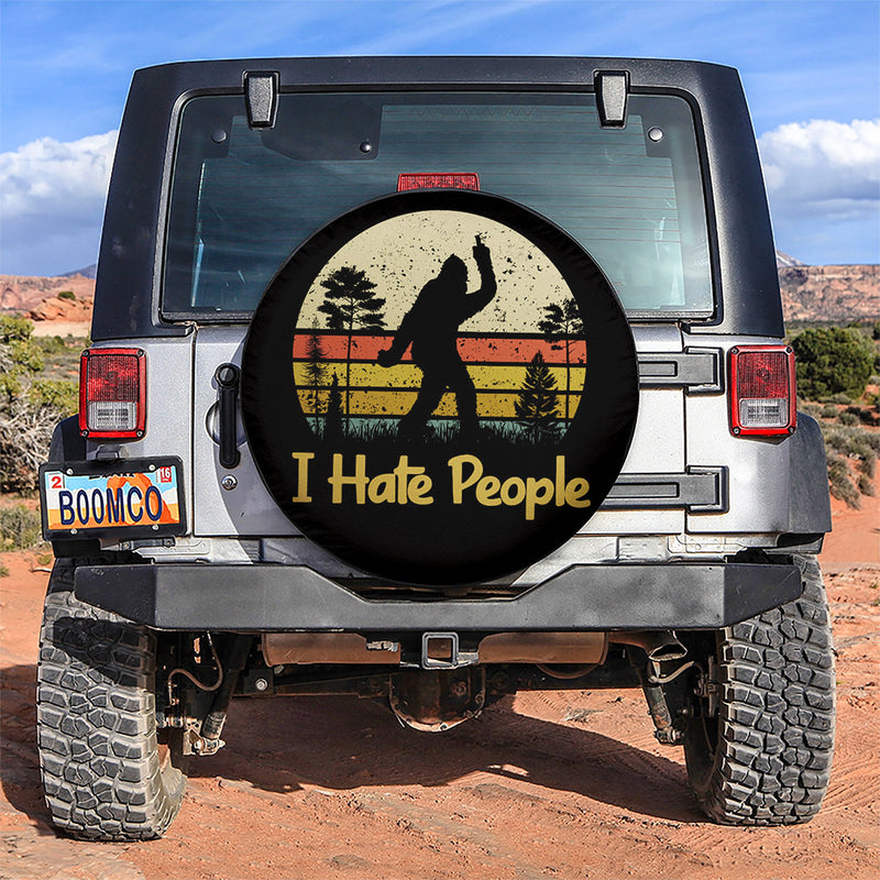Bigfoot Sasquatch I Hate People Jeep Vintage Car Spare Tire Covers Gift For Campers