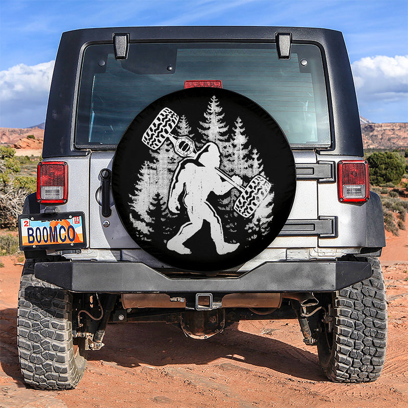 Funny Bigfoot Sasquatch Offroad Jeep Car Spare Tire Covers Gift For Campers