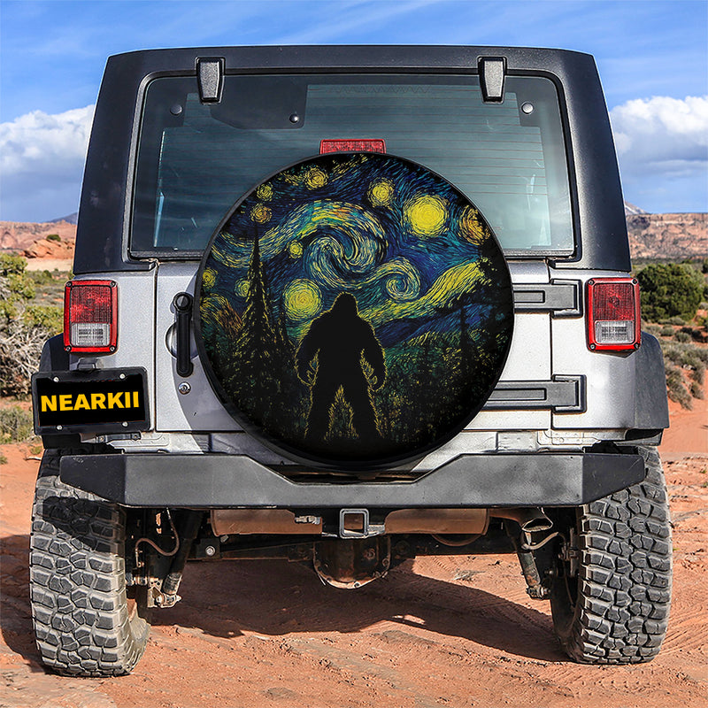 Bigfoot Starry Night Jeep Car Spare Tire Cover