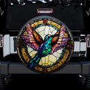 Hummingbird Stained Glass Car Spare Tire Cover