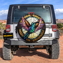 Hummingbird Stained Glass Car Spare Tire Cover