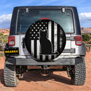 Black Cat American US Flag Car Spare Tire Cover