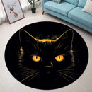 Black Cat Face Round Rug