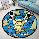 Blastoise Stained Glass Round Rug