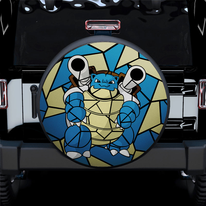 Blastoise Pokemon Stained Glass Car Spare Tire Covers Gift For Campers