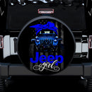 Blue Jeep Girl Car Spare Tire Cover