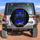 Blue Jeep Girl Car Spare Tire Cover