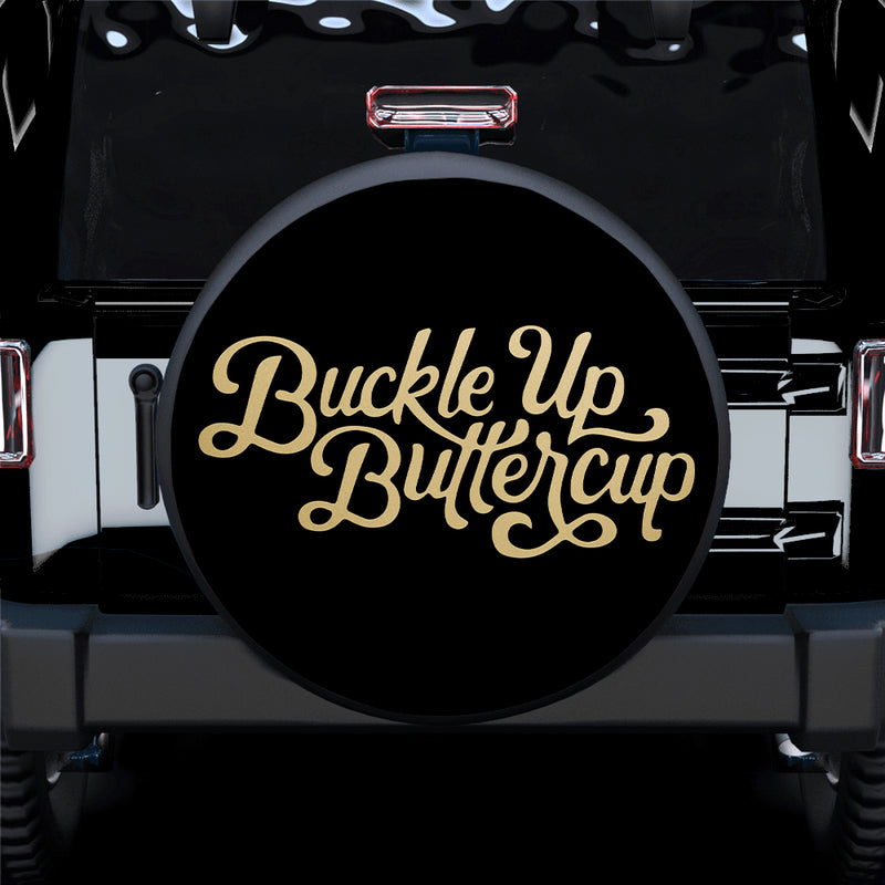 Buckle Up Butter Cup Car Spare Tire Cover