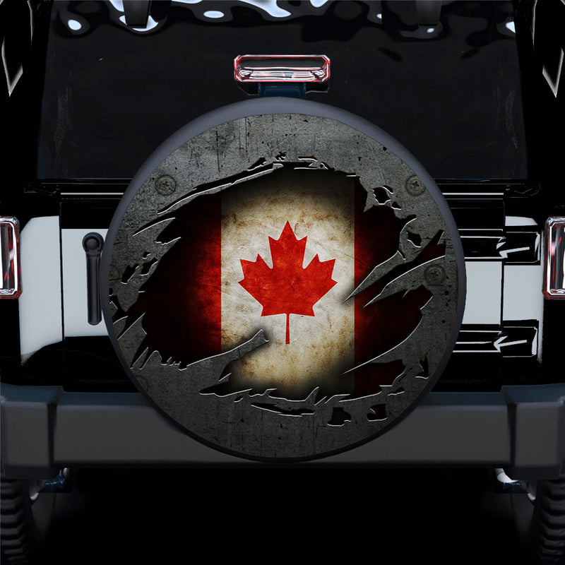 Canadian Flag Iron Car Spare Tire Covers Gift For Campers