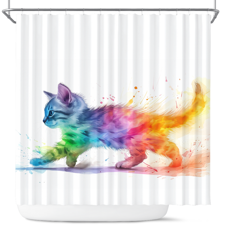 Cat Colorfull Shower Curtain