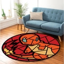Charmander Stained Glass Round Rug