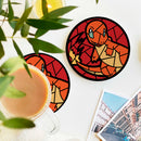 Charmander Stained Glass Drink Coasters