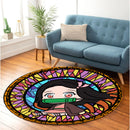Chibi Nezuko Demon Slayer Stained Glass Round Rug