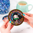 Chibi Nezuko Demon Slayer Stained Glass Drink Coasters