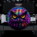 Colorful Digital Owl Car Spare Tire Cover