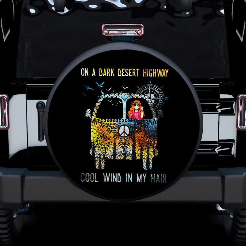 Cool Wind In My Hair Hippie Car Spare Tire Covers Gift For Campers