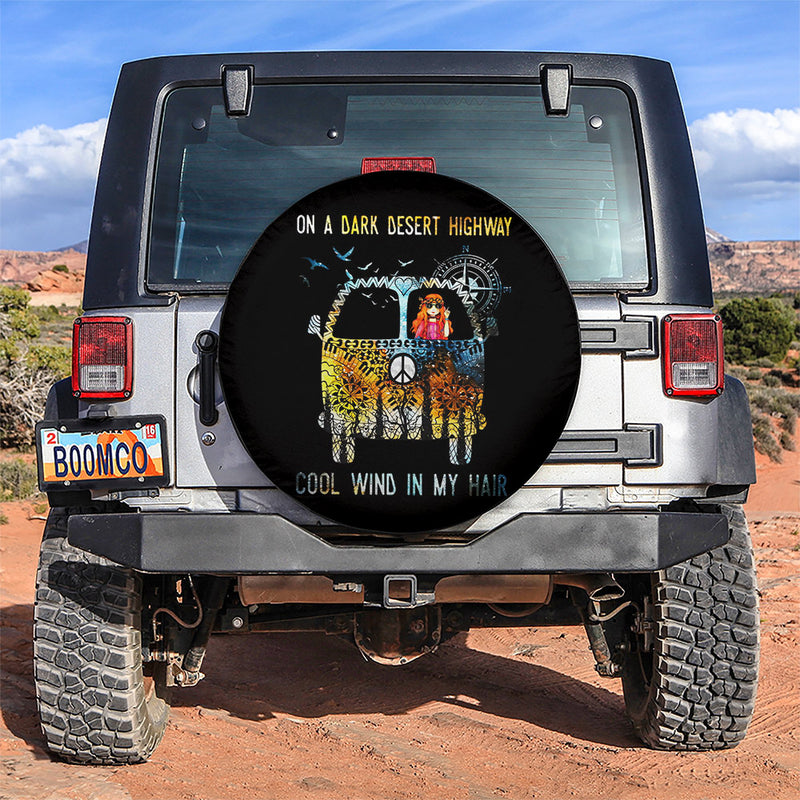 Cool Wind In My Hair Hippie Car Spare Tire Covers Gift For Campers