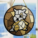 Cubone Round Stained Glass Window Hanging Panel Suncatcher