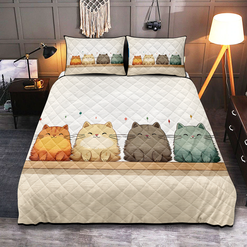 Cute Cat Quilt Bed Sets