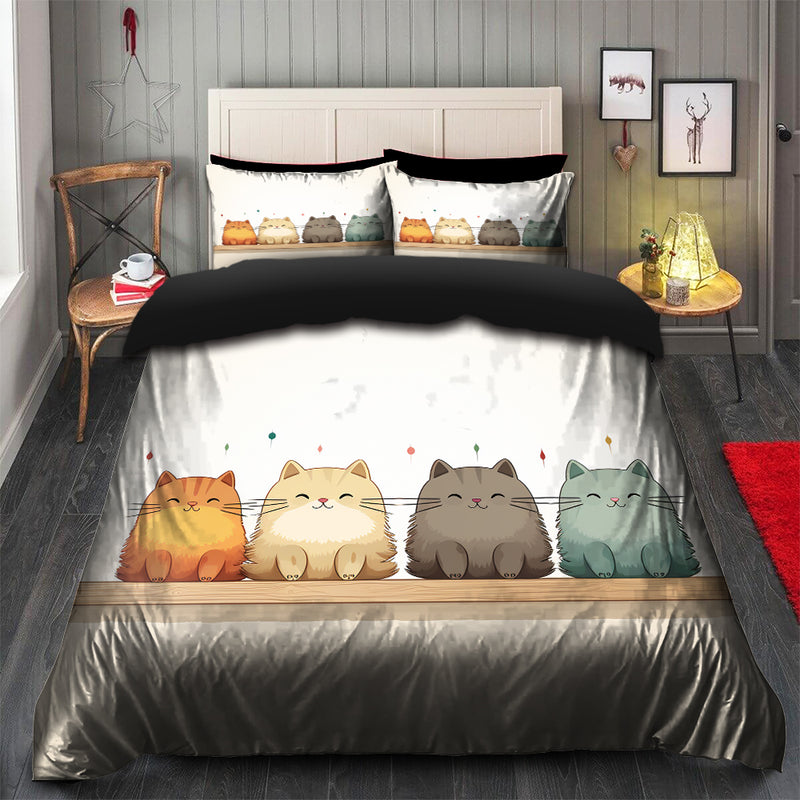 Cute Cat Bedding Set Duvet Cover And 2 Pillowcases