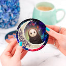 Cute No Face Ghibli Love You To The Moon Galaxy Ceramic Drink Coasters