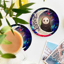 Cute No Face Ghibli Love You To The Moon Galaxy Ceramic Drink Coasters
