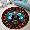 Darth Vader Star War Stained Glass Round Rug