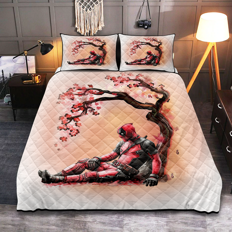 Deadpool Cherry Blossom Quilt Bed Sets
