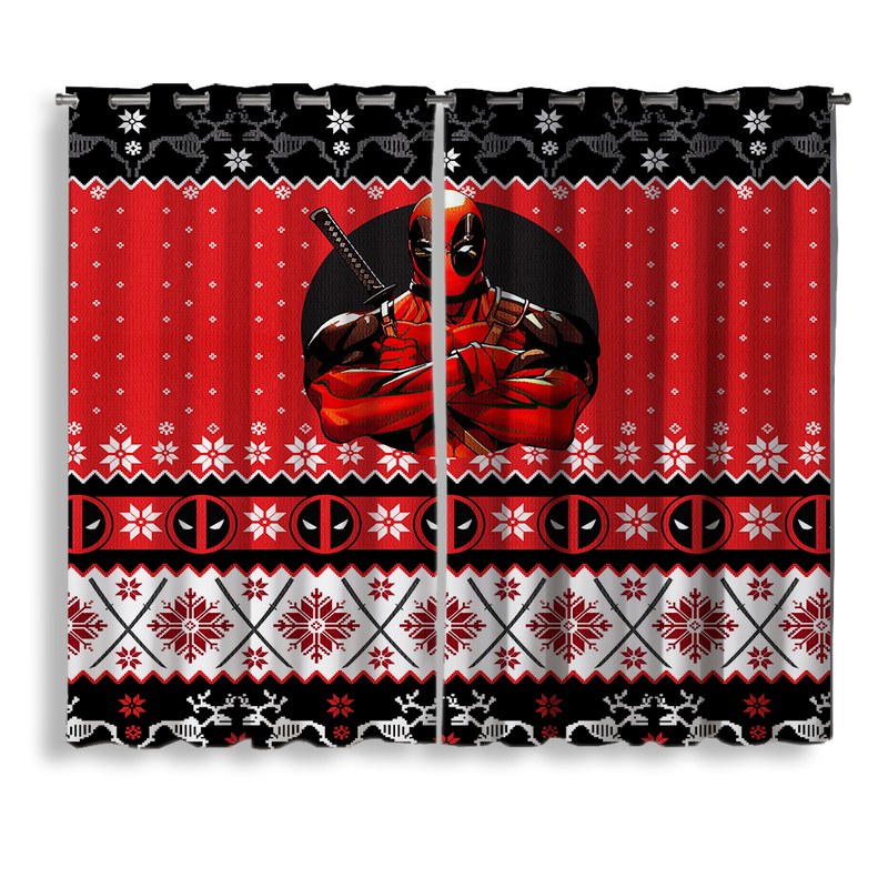 Deadpool Christmas Window Curtain