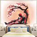 Deadpool Cherry Blossom Tapestry Room Decor