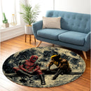 Deadpool Wolverine Moon Round Rug