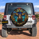 Moose Stained Glass Car Spare Tire Cover