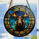 Moose Stained Glass Window Hanging Panel Suncatcher
