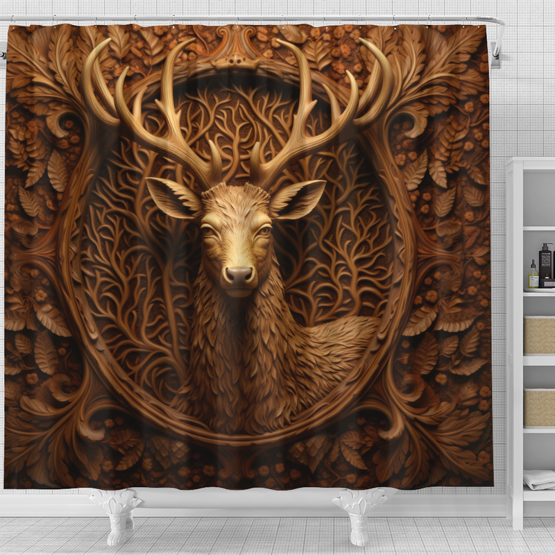 Deer Wood Shower Curtain