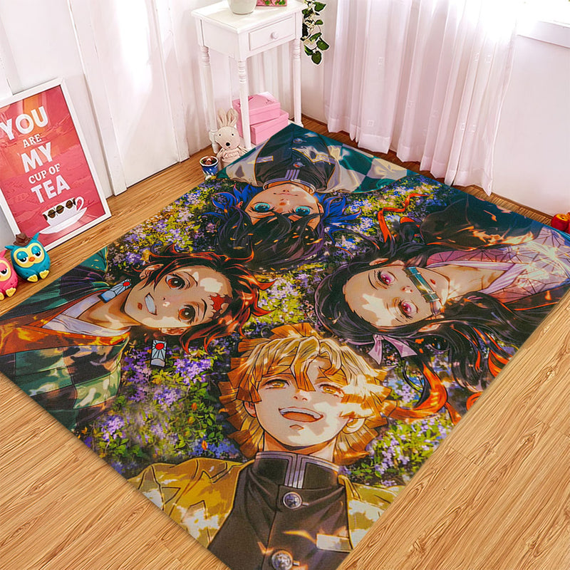 Demon Slayer Custom Rug Demon Slayer Anime Rectangular Area Rug