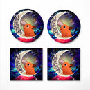 Dog Chainsaw Man Love You To The Moon Galaxy Ceramic Drink Coasters