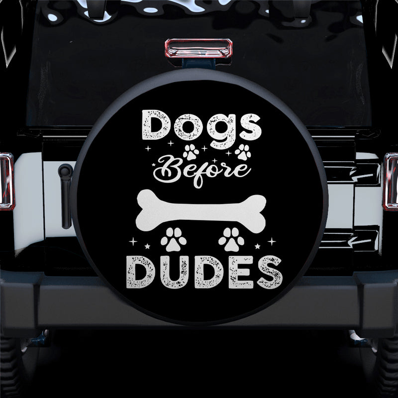 Dog Before Dudes Car Spare Tire Covers Gift For Campers