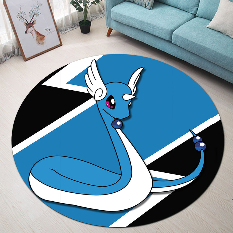 Dragonair Pokemon Round Carpet Rug Bedroom Livingroom Home Decor