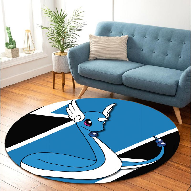 Dragonair Pokemon Round Carpet Rug Bedroom Livingroom Home Decor