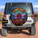Premium Dragonfly Stained Glass Car Spare Tire Cover