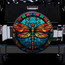 Dragonfly Stained Glass Car Spare Tire Cover