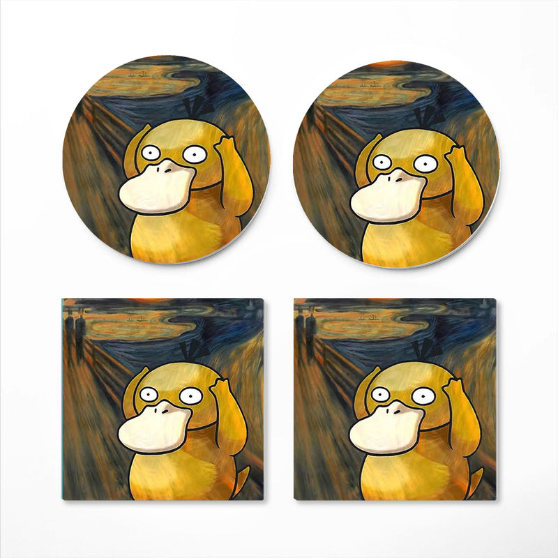 Psyduck Creaming Pokemon Ceramic Drink Coasters