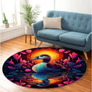 Duck In Night Lake Round Rug