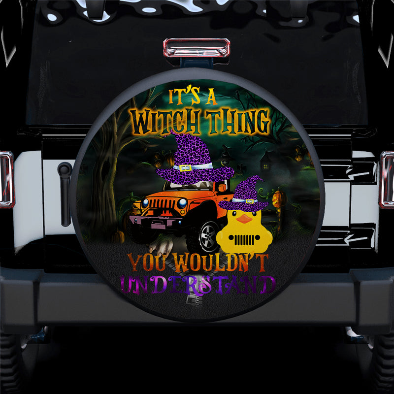 Duck Jeep Witch Thing Haloween Car Spare Tire Covers Gift For Campers