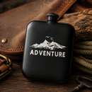 Black Adventure Camping Hip Flask