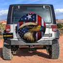 Eagle American Flag Car Spare Tire Cover